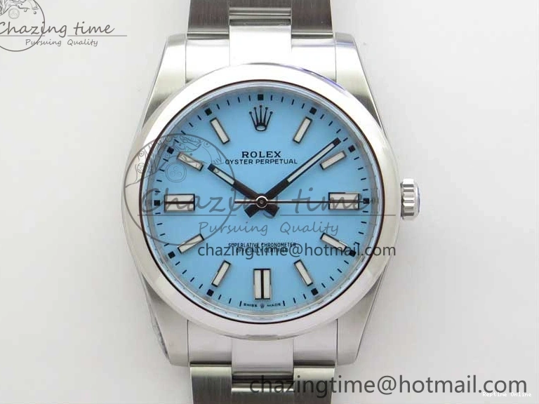 0514 Classic Oyster Perpetual 41mm 124300 ROF 1:1 Best Edition 904L Steel Tiffany Blue Dial on SS Bracelet A 2670